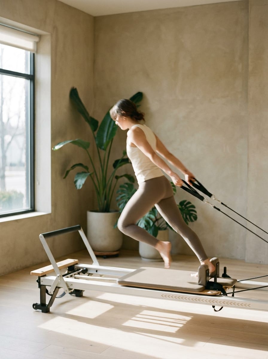 Clase de pilates con reformer